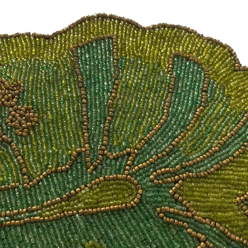 Pier 1 Imports SKU # 2510933 Beaded Palm Leaf Table Runner 100% Cotton 12